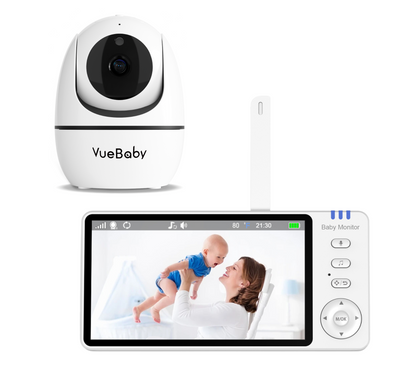 VueBaby ClearView: Video Baby Monitor with 1 Camera, Non-Wifi, Split Screen, Night Vision & White Noise Lullabies