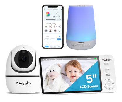 VueBaby Nursery Bundle: Video Baby Monitor + Night Light & Sound Machine